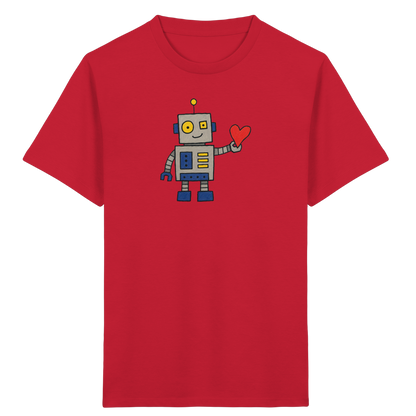 Verspieltes Roboter T-Shirt mit Herz - Kinder Bio T-Shirt
