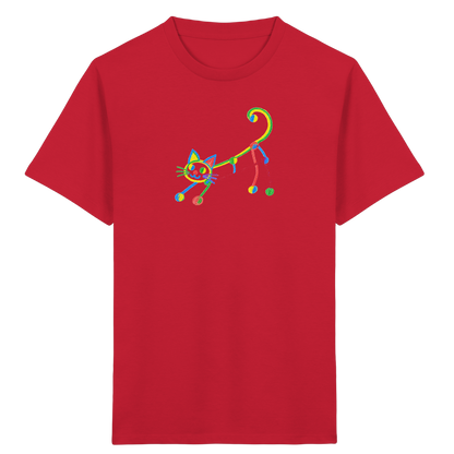 Farbpunkt Katze Kinderzeichnung - Kinder Bio T-Shirt