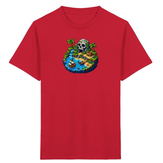 Abenteuerliches Pirateninsel Pixel Art T-Shirt - Kinder Bio T-Shirt