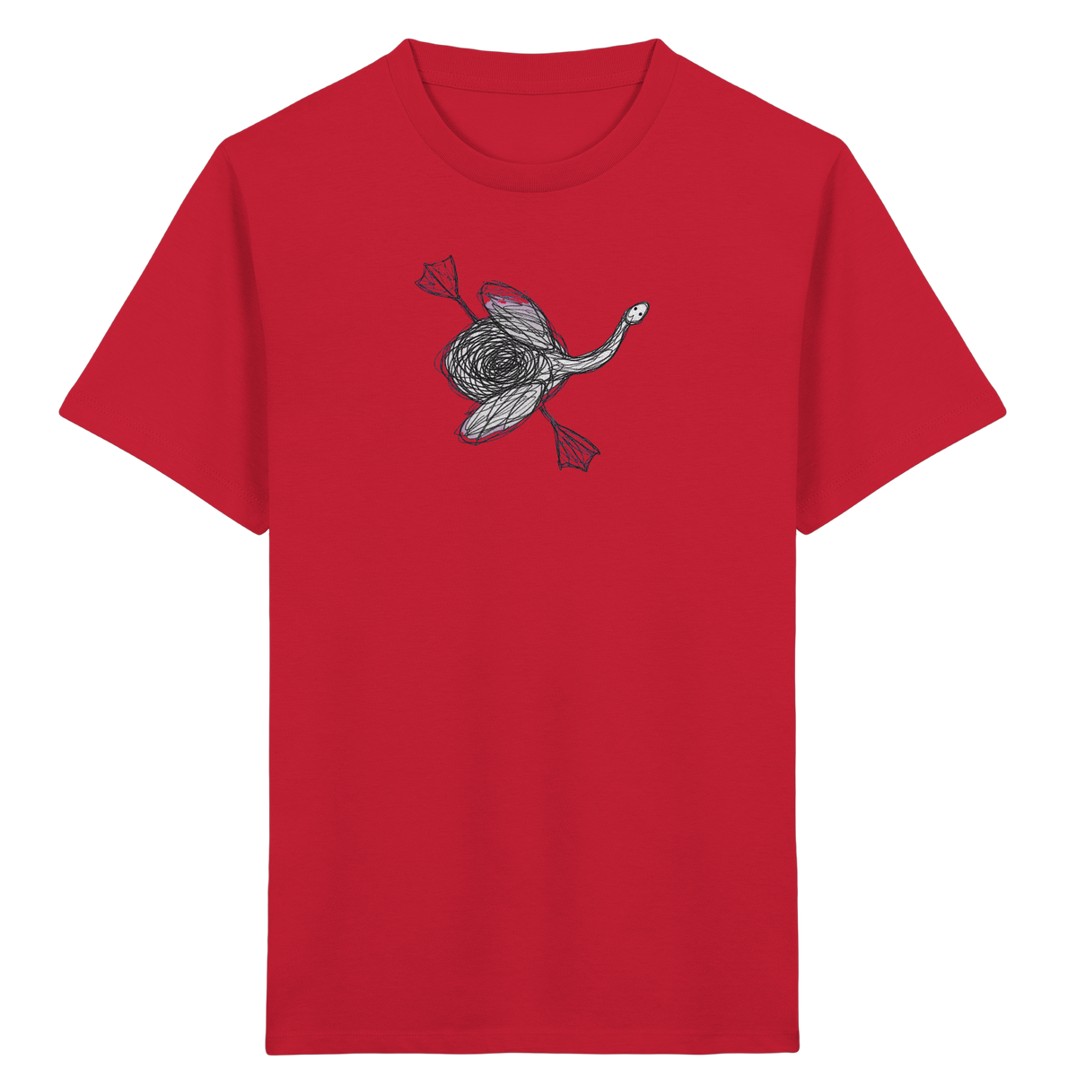 Schwan von oben Kritzelmotiv - Kinder Bio T-Shirt