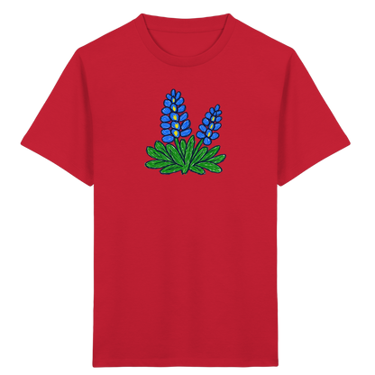 Blaue Kritzel-Lupine für Kinder - Kinder Bio T-Shirt