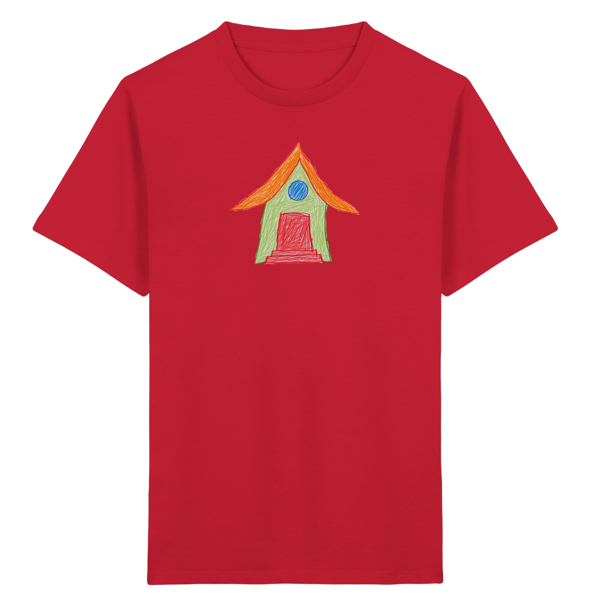 Grünes Haus mit Dachüberhang - Kinder Bio T-Shirt