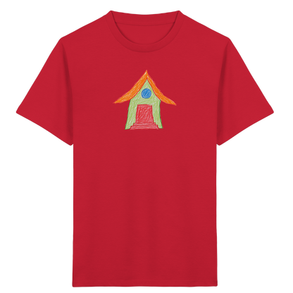 Grünes Haus mit Dachüberhang - Kinder Bio T-Shirt