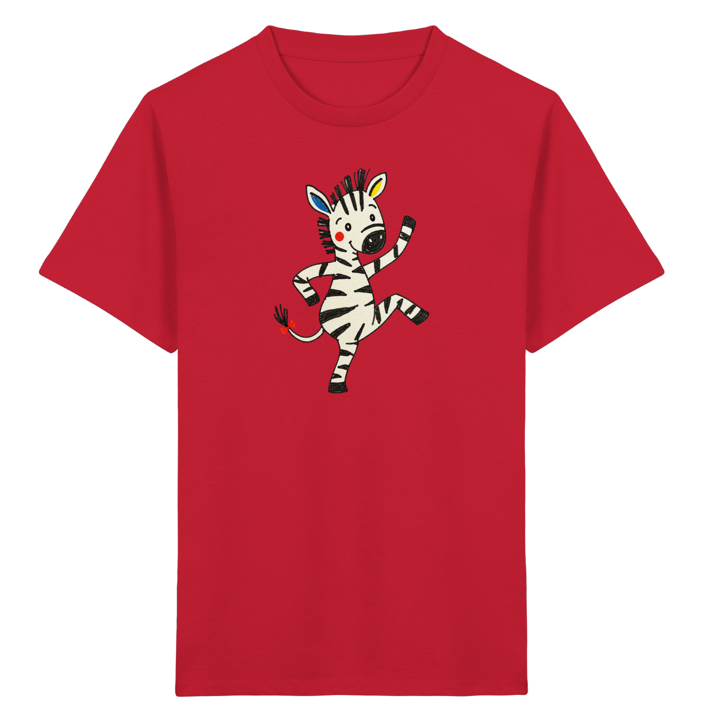Fröhliches tanzendes Zebra Kinder T-Shirt - Kinder Bio T-Shirt