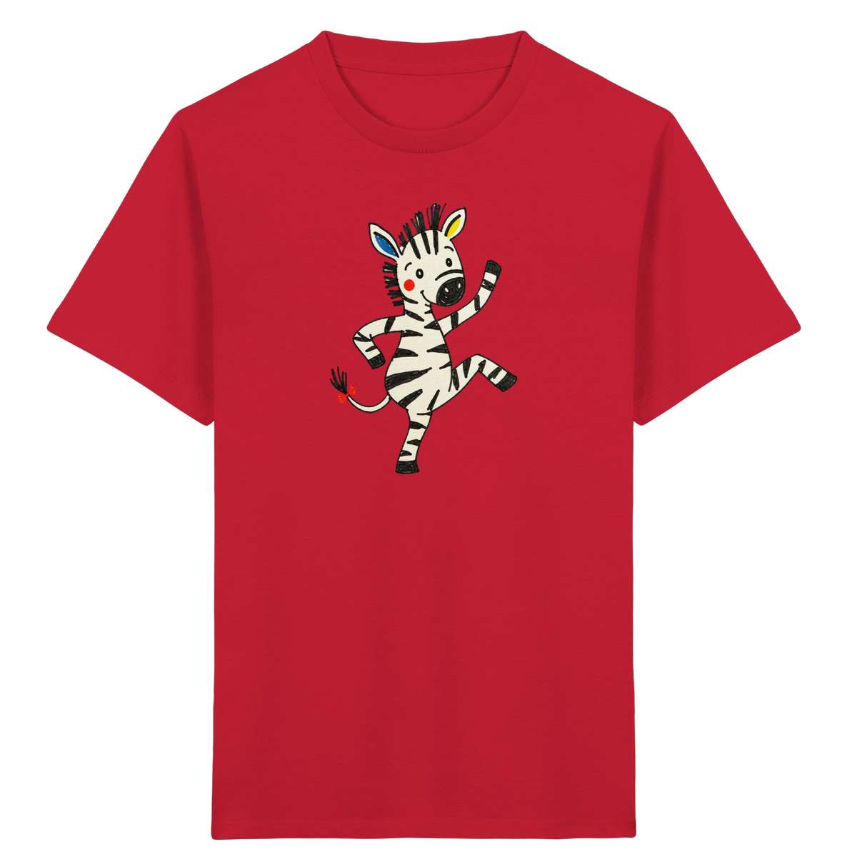 Fröhliches tanzendes Zebra Kinder T-Shirt - Kinder Bio T-Shirt