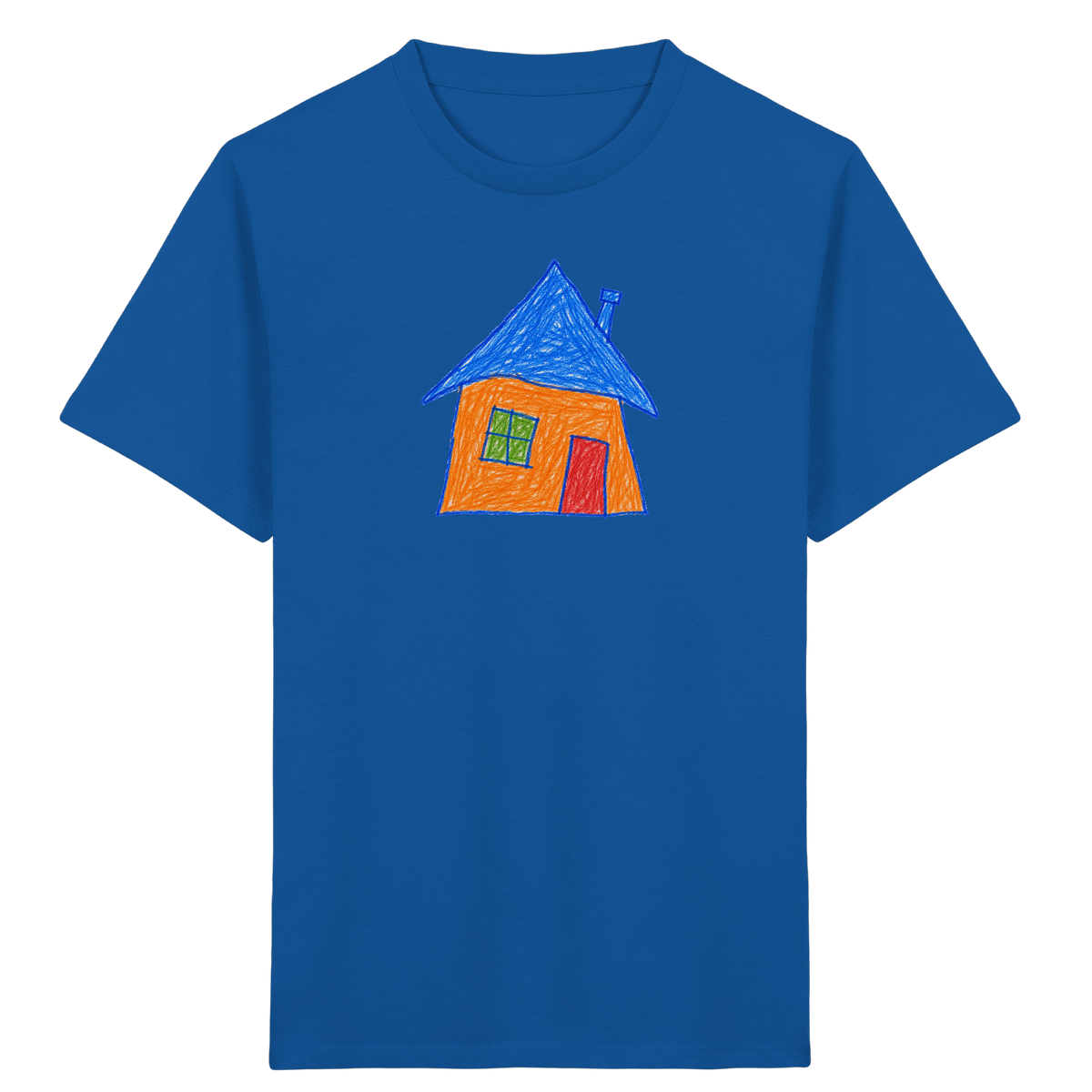 Oranges Haus mit Schornstein - Kinder Bio T-Shirt