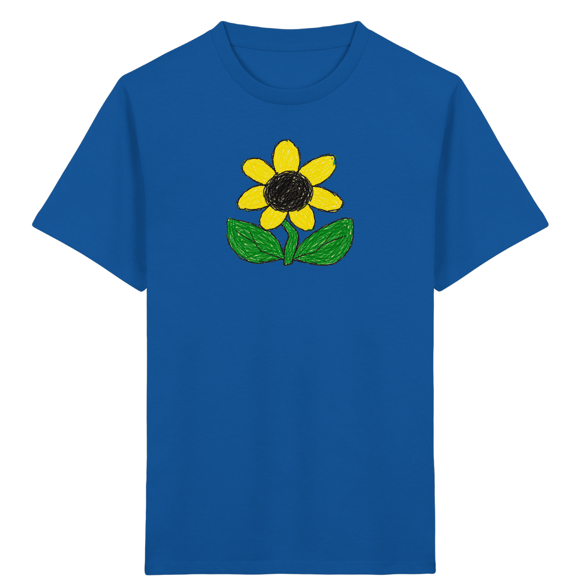 Kritzel Sonnenblume Kinder Shirt - Kinder Bio T-Shirt