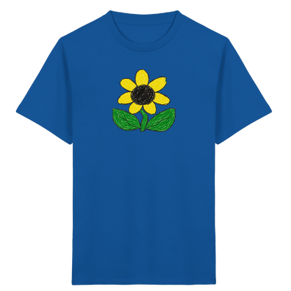 Kritzel Sonnenblume Kinder Shirt - Kinder Bio T-Shirt