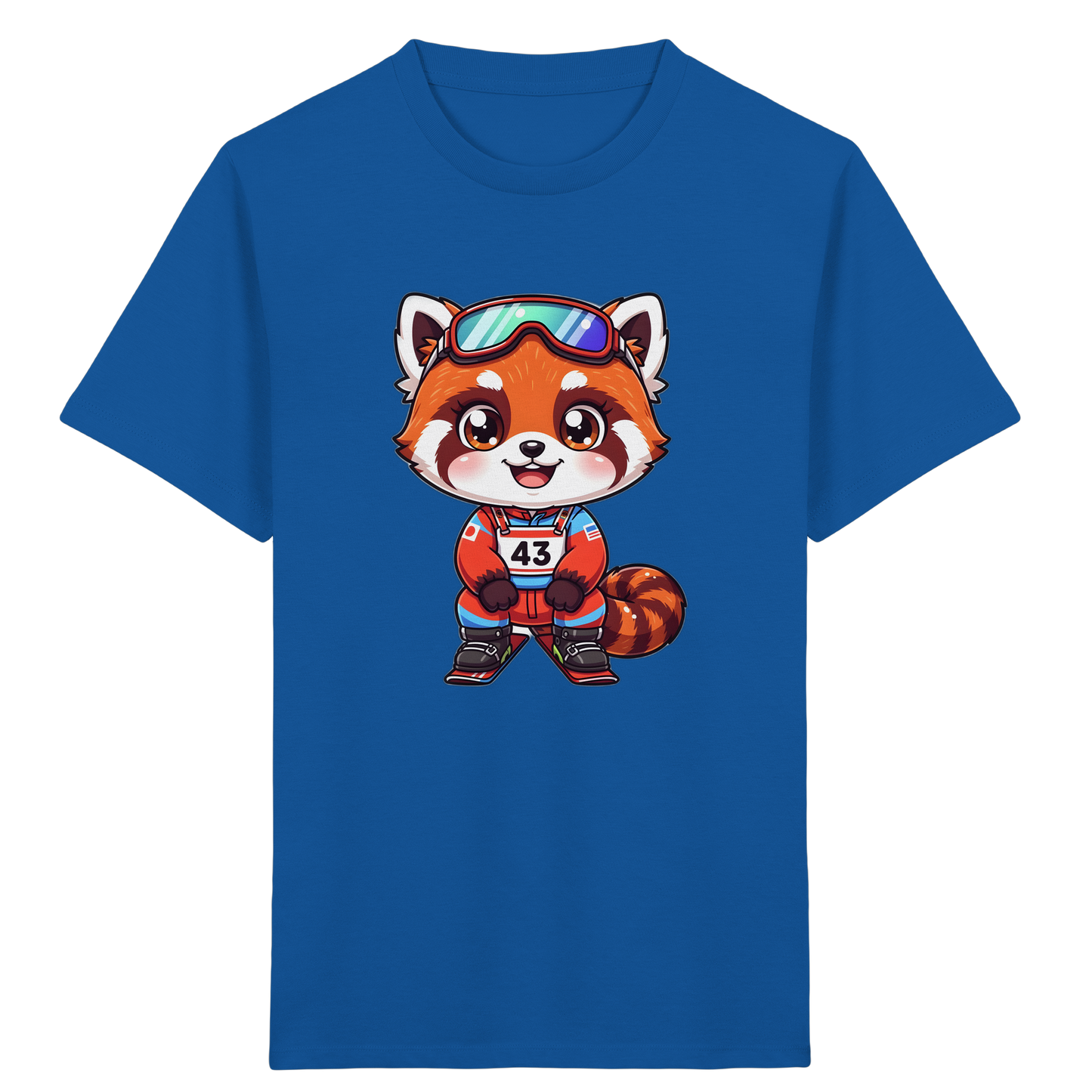 Roter Panda Ski Abenteuer Kinder T-Shirt