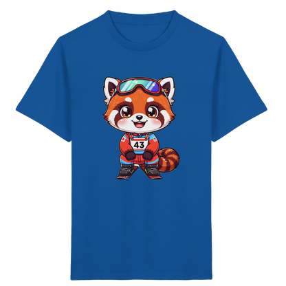 Roter Panda auf Skiern – Kinder Bio-T-Shirt
