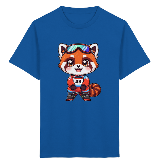 Roter Panda Ski Abenteuer Kinder T-Shirt