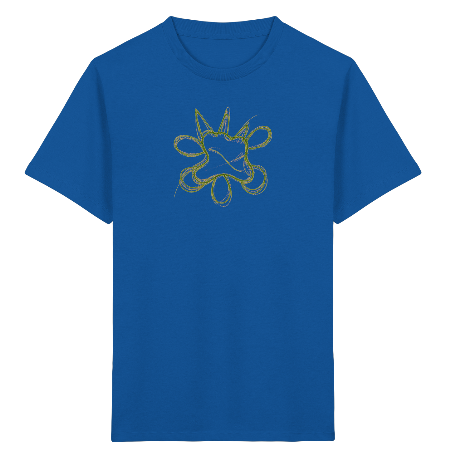 Grasgrünes Linienmonster für Kinder - Kinder Bio T-Shirt