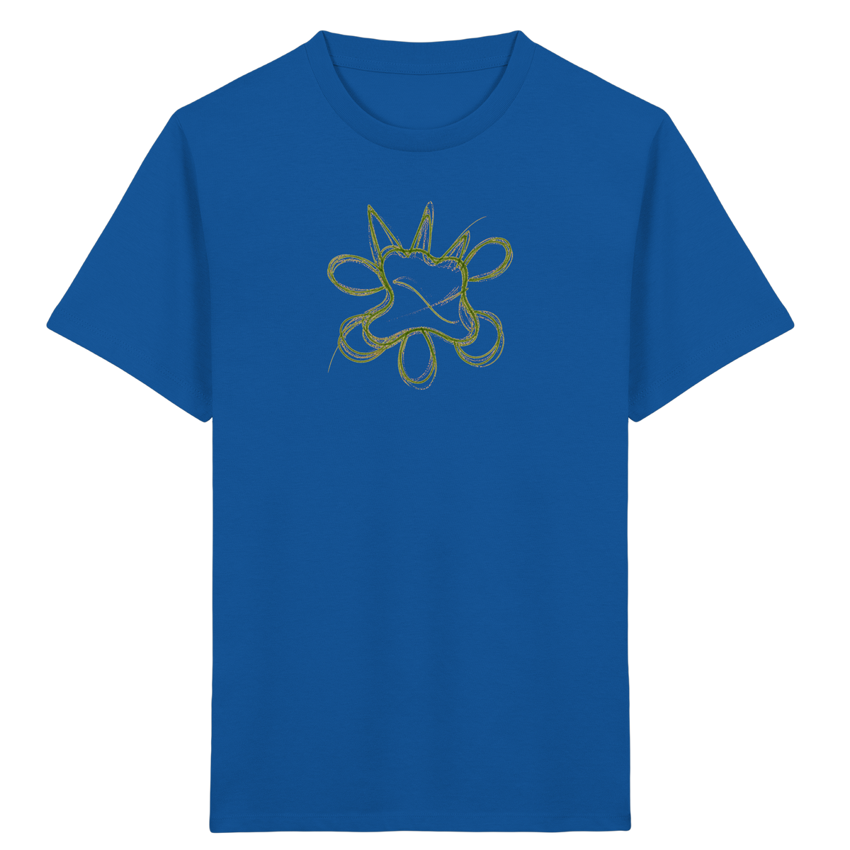 Grasgrünes Linienmonster für Kinder - Kinder Bio T-Shirt