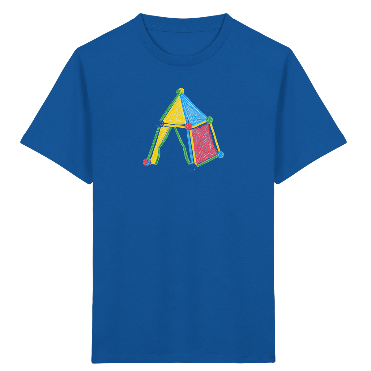 Buntes Farbpunkt Zelt Motiv - Kinder Bio T-Shirt
