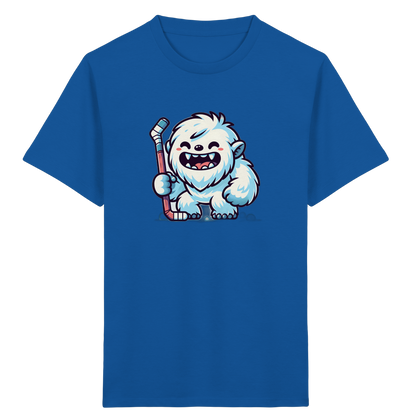 Yeti mit Eishockeyschläger Kinder T-Shirt