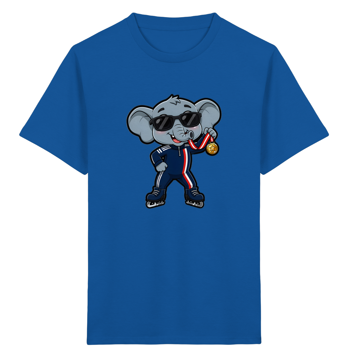Eislaufender Elefant: Cooles T-Shirt für Kinder - Kinder Bio T-Shirt