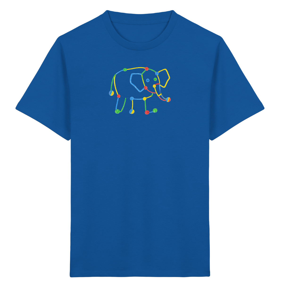 Farbpunkt Elefant Kinderzeichnung - Kinder Bio T-Shirt