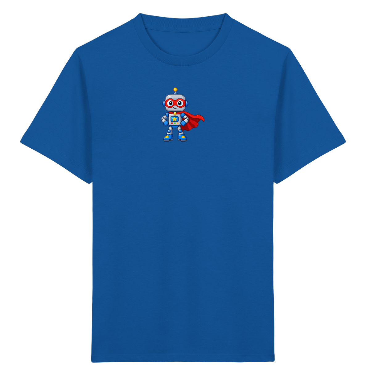 Pixel-Roboter Superhelden-Shirt: Freundliches Design - Kinder Bio T-Shirt