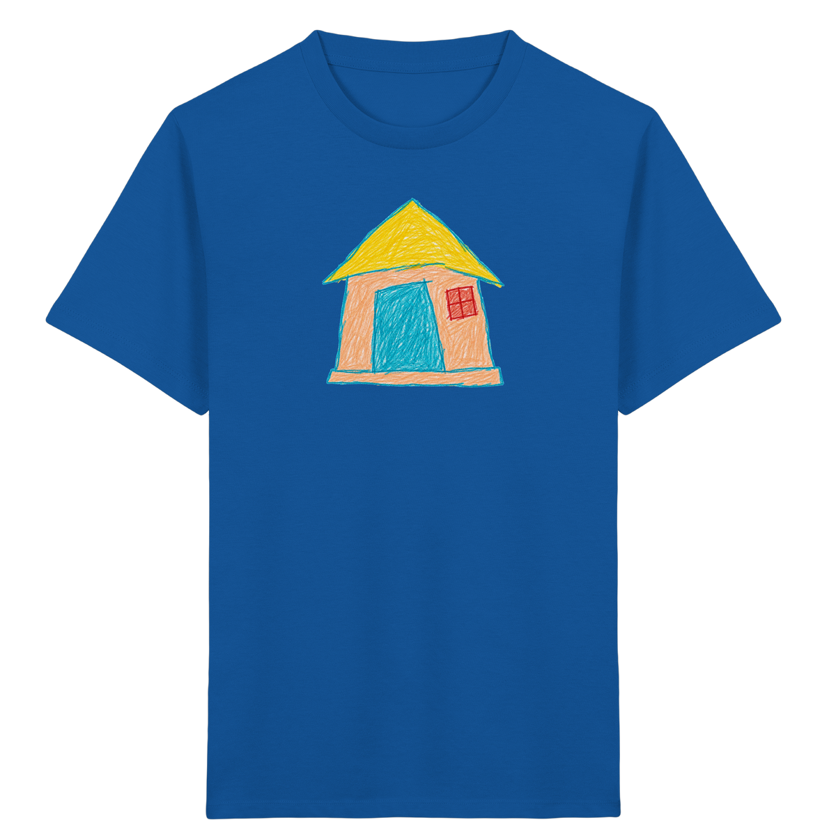 Pfirsichfarbenes Türhaus für Kinder - Kinder Bio T-Shirt