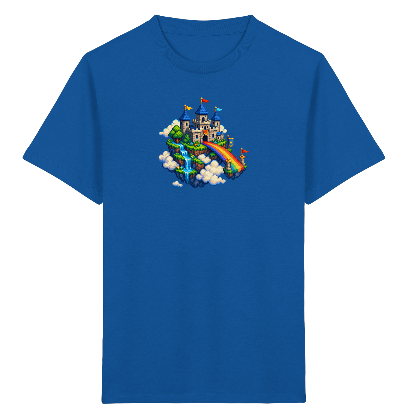 Magische Märchenburg im Pixel Art Design - Kinder Bio T-Shirt