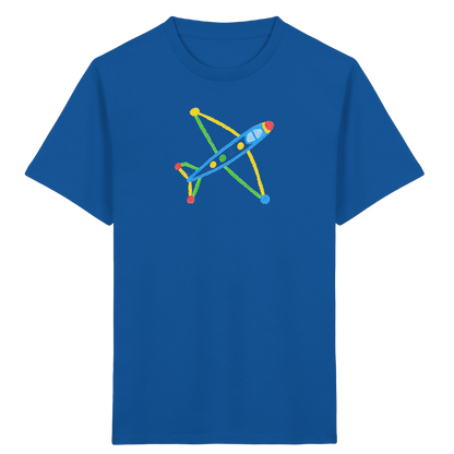 Buntes Flugzeug mit Farbpunkten - Kinder Bio T-Shirt
