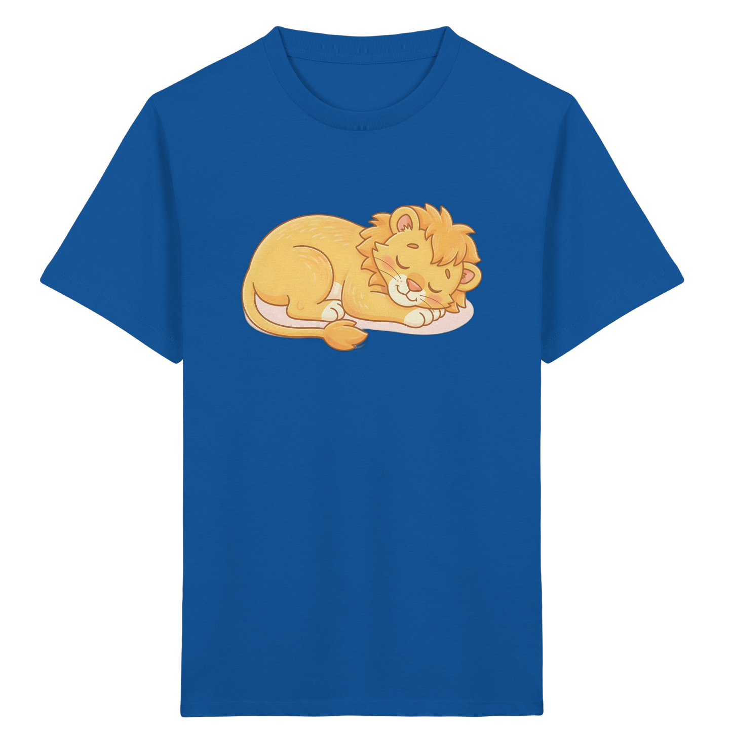 Kinder T-Shirt Schlafender Loewe - Royal Blue