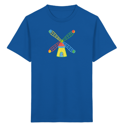 Bunte Windmühle mit Farbpunkten - Kinder Bio T-Shirt