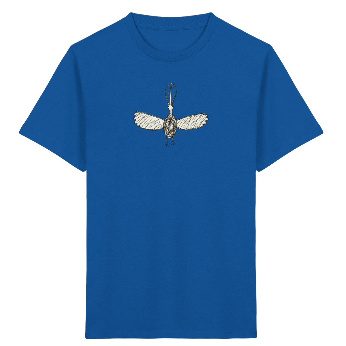 Pelikan von oben gezeichnet - Kinder Bio T-Shirt