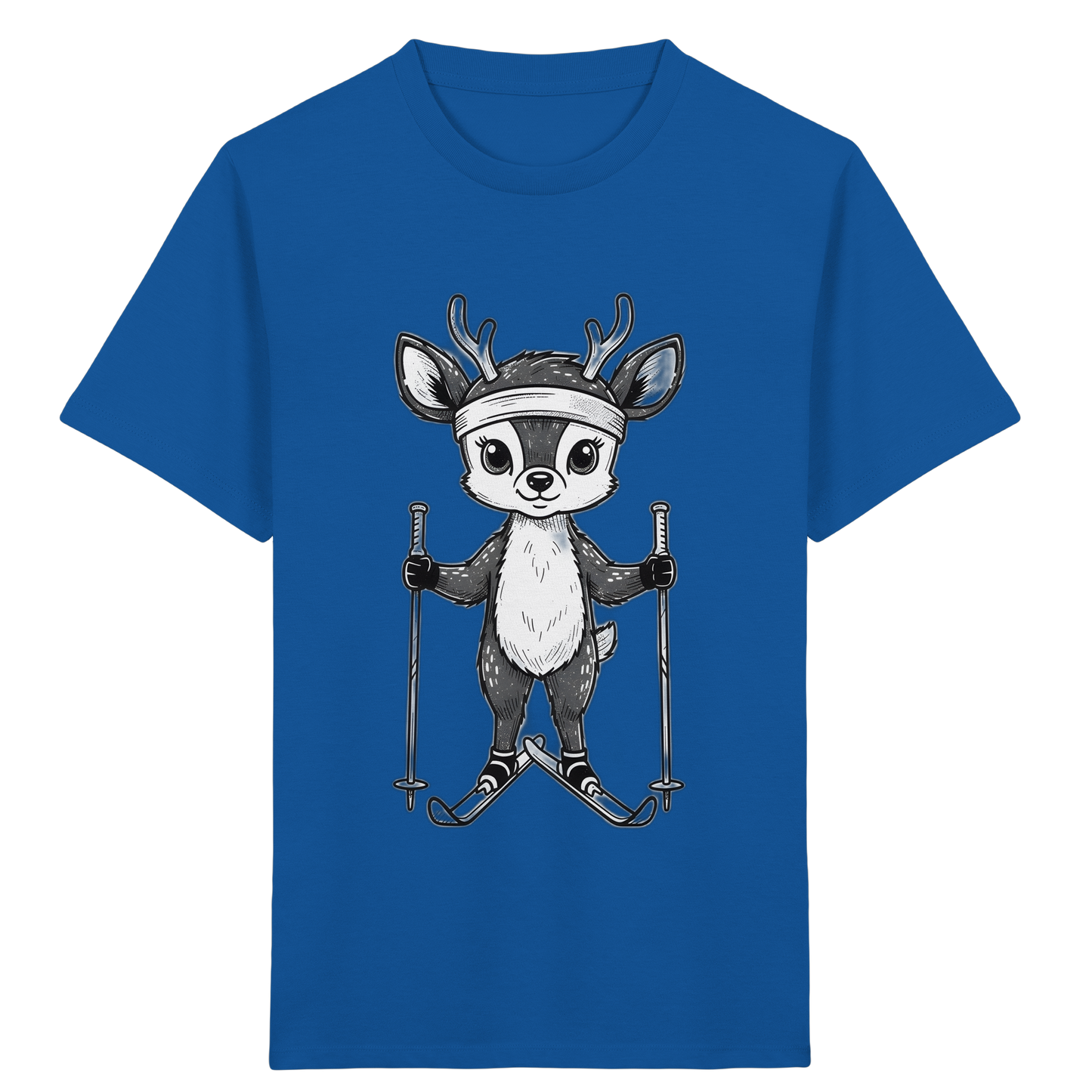 Niedliches Reh auf Skiern T-Shirt - Kinder Bio T-Shirt