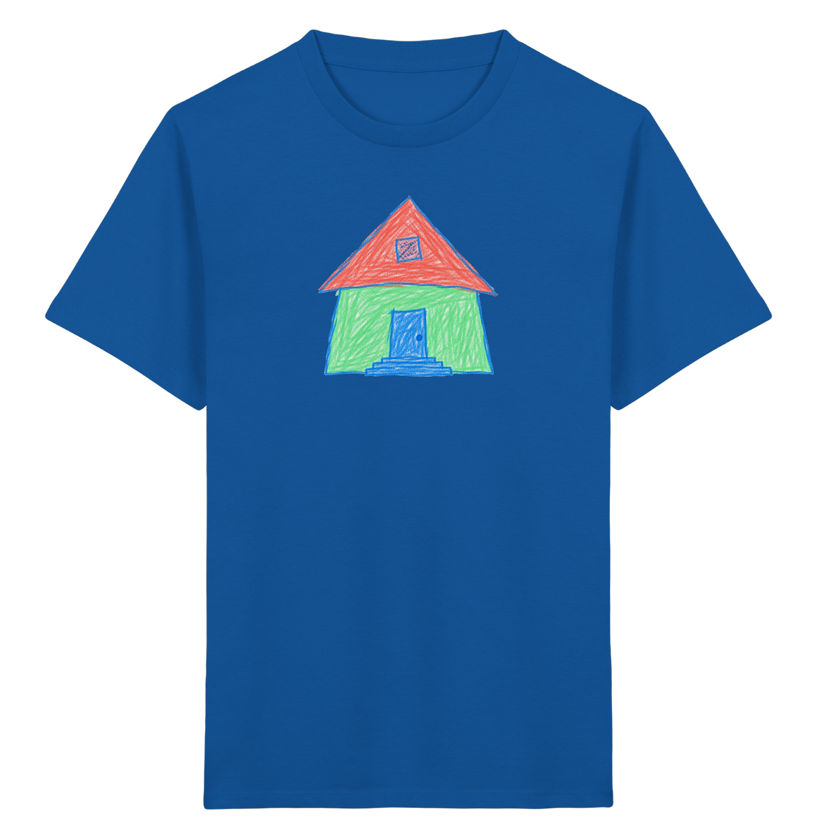 Mintgrünes Haus mit Spitzdach - Kinder Bio T-Shirt