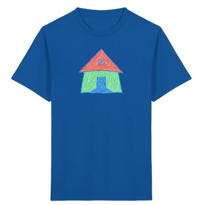 Mintgrünes Haus mit Spitzdach - Kinder Bio T-Shirt