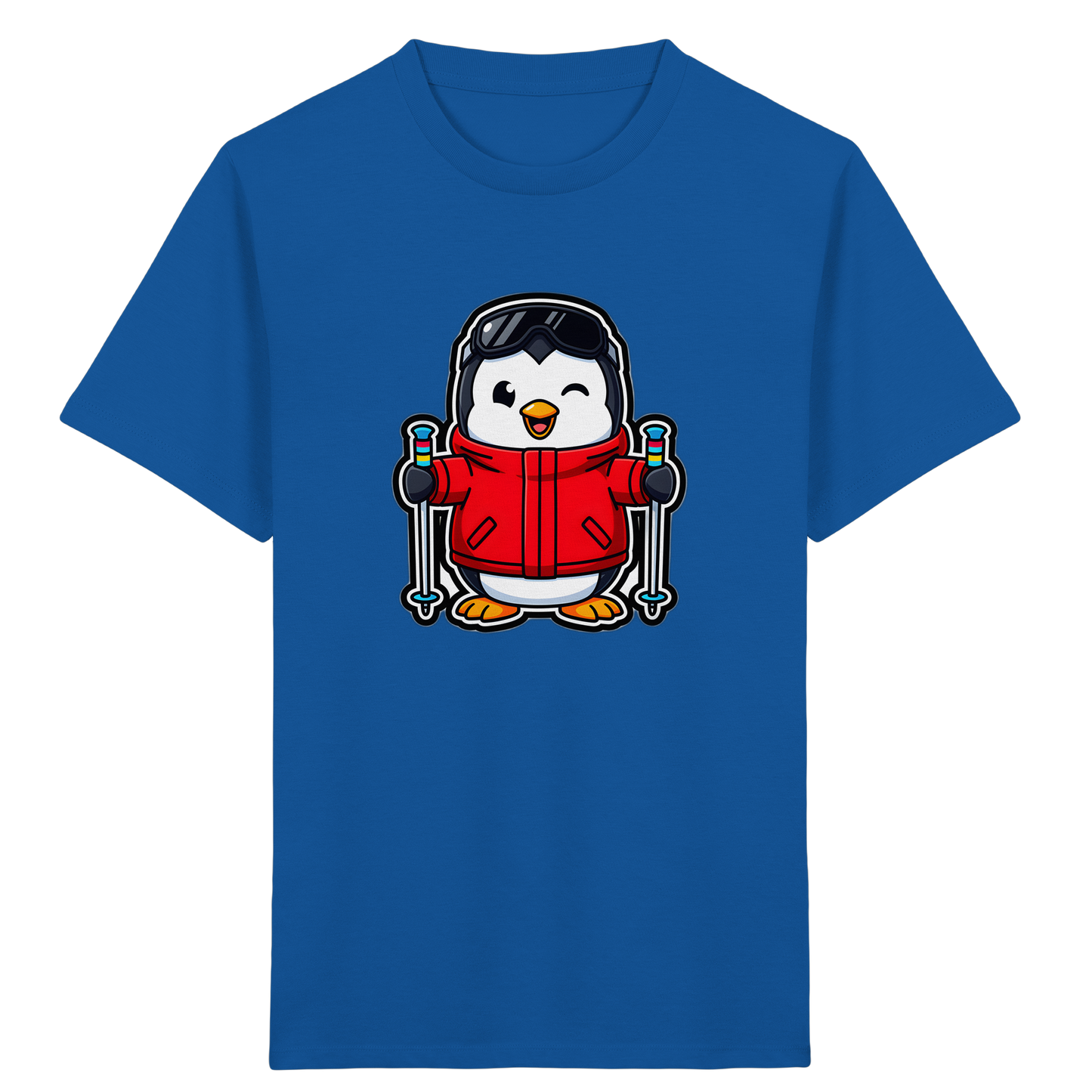 Fröhlicher Pinguin Ski Abenteuer Shirt - Kinder Bio T-Shirt