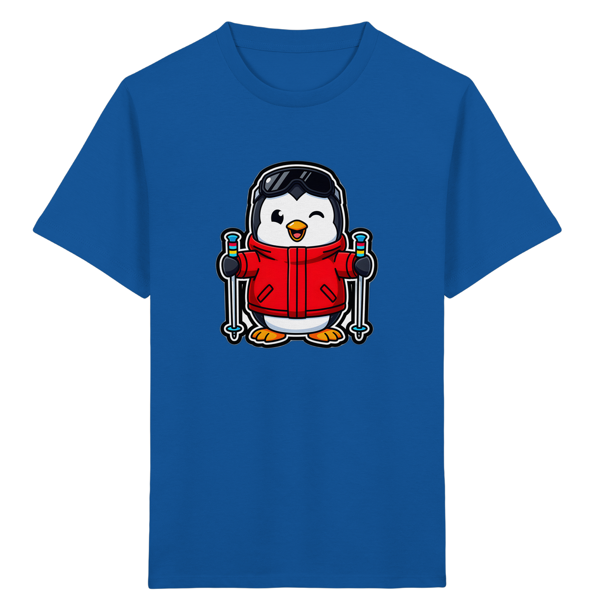 Fröhlicher Pinguin Ski Abenteuer Shirt - Kinder Bio T-Shirt