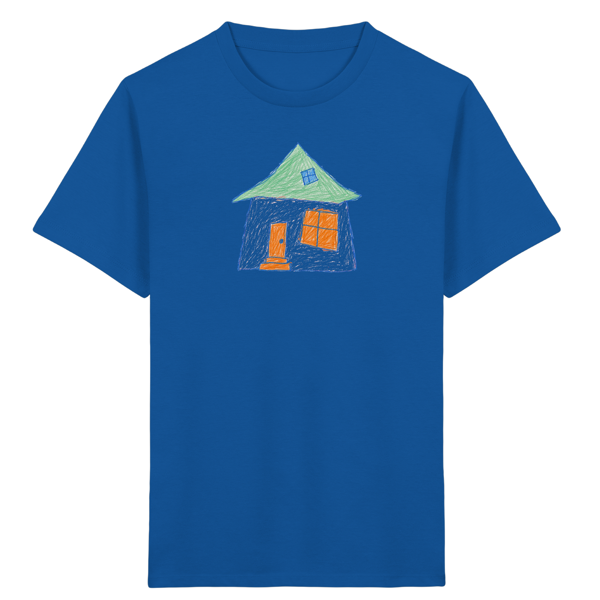 Rosa Haus mit Dachfenster - Kinder Bio T-Shirt