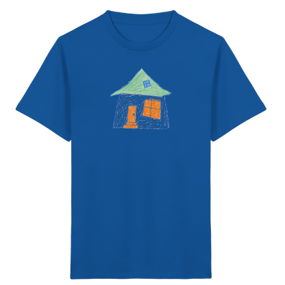 Rosa Haus mit Dachfenster - Kinder Bio T-Shirt