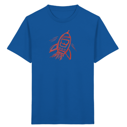 Kupferne Schulrakete mit Ranzenfenster - Kinder Bio T-Shirt