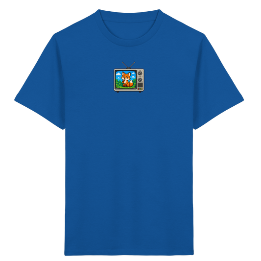 Pixel Fuchs im Retro Fernseher - Kinder Bio T-Shirt