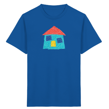 Türkises Haus mit Zwillingsfenstern - Kinder Bio T-Shirt