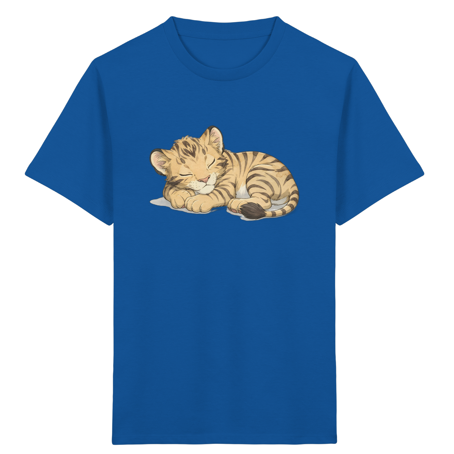 Schlafendes Tigerjunges: Kuscheliges Aquarell T-Shirt - Kinder Bio T-Shirt