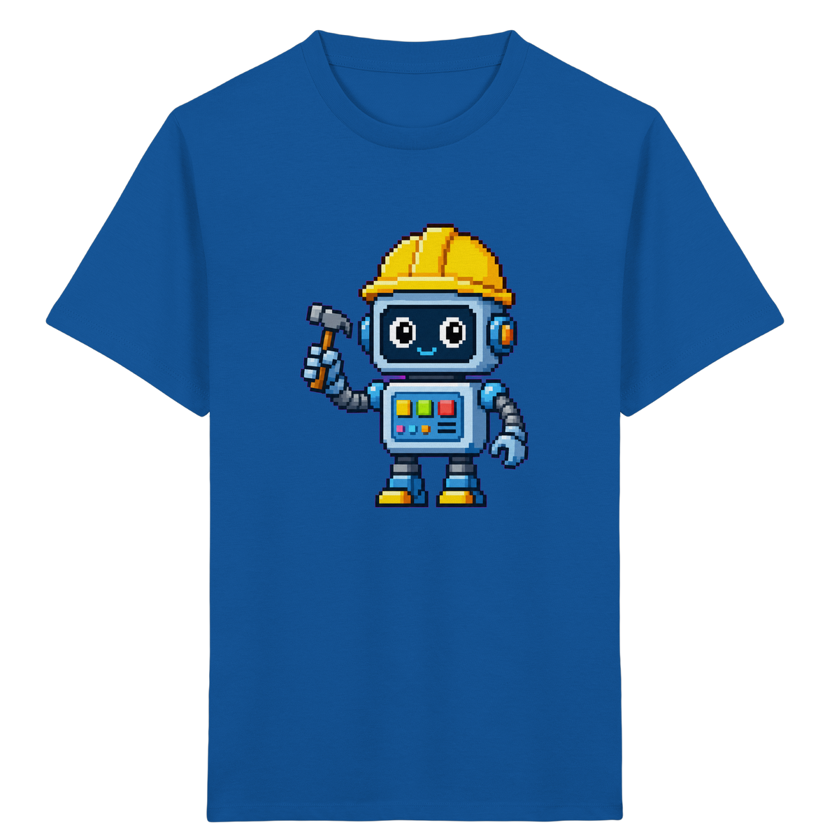 Pixel-Roboter mit Hammer: Retro Kinder-T-Shirt - Kinder T-Shirt