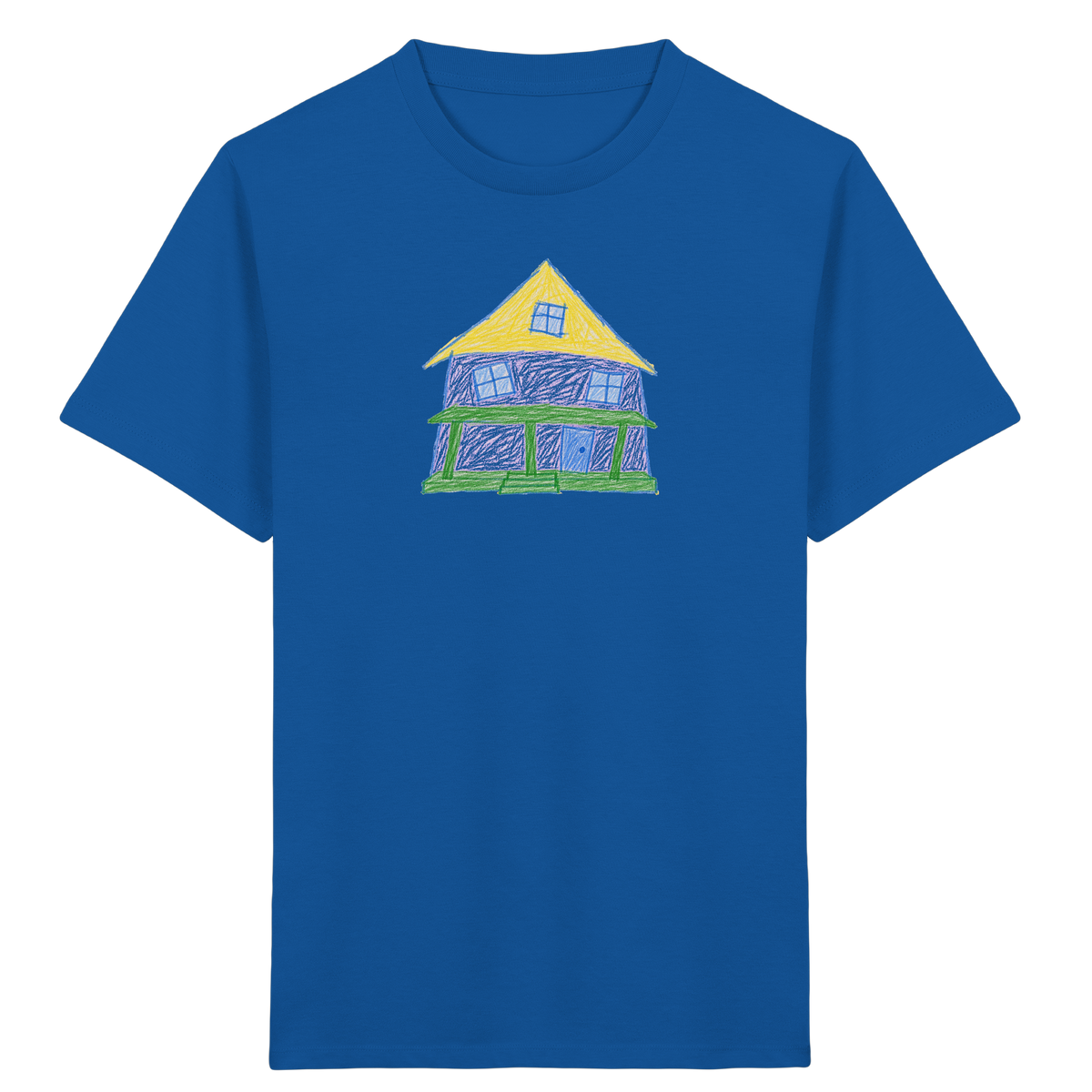 Lila Haus mit Veranda - Kinder Bio T-Shirt