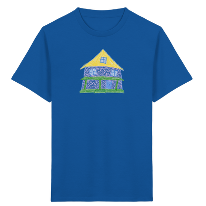 Lila Haus mit Veranda - Kinder Bio T-Shirt