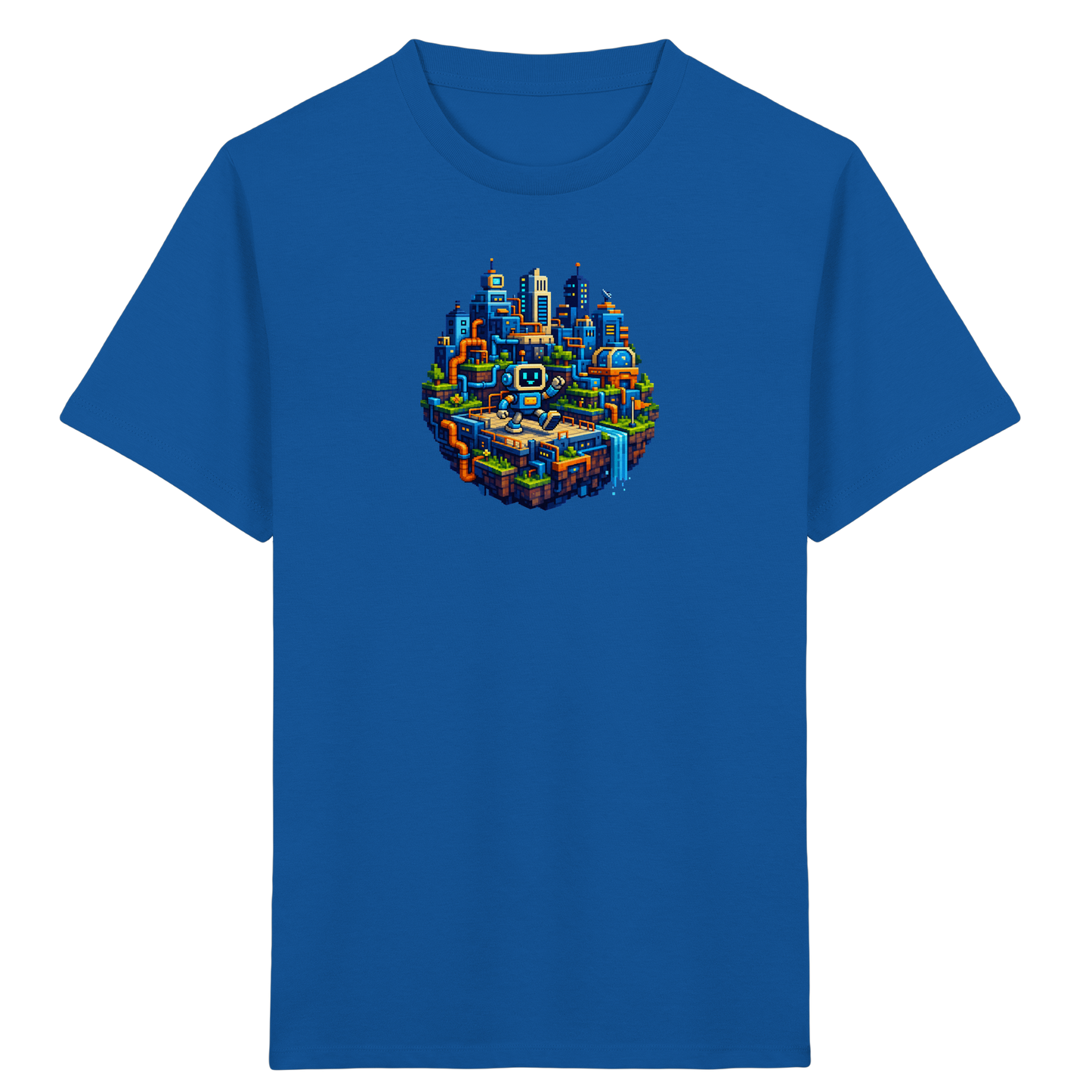 Pixel Roboter Insel Abenteuer T-Shirt - Kinder Bio T-Shirt