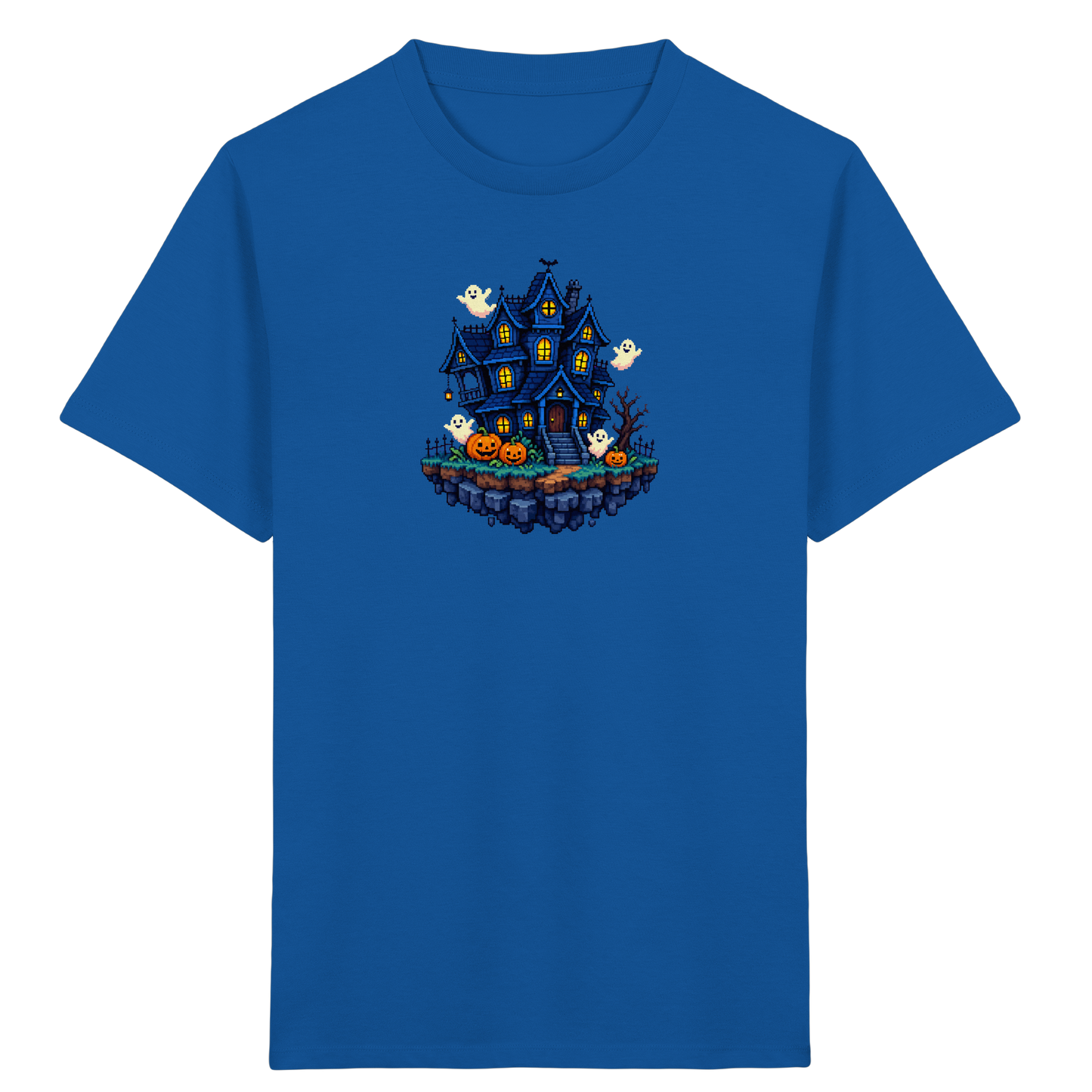 Magisches Pixel Geisterhaus Halloween T-Shirt - Kinder Bio T-Shirt