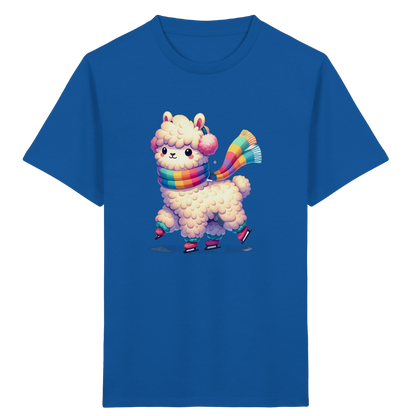Alpaka auf Schlittschuhen – Kinder Bio-T-Shirt