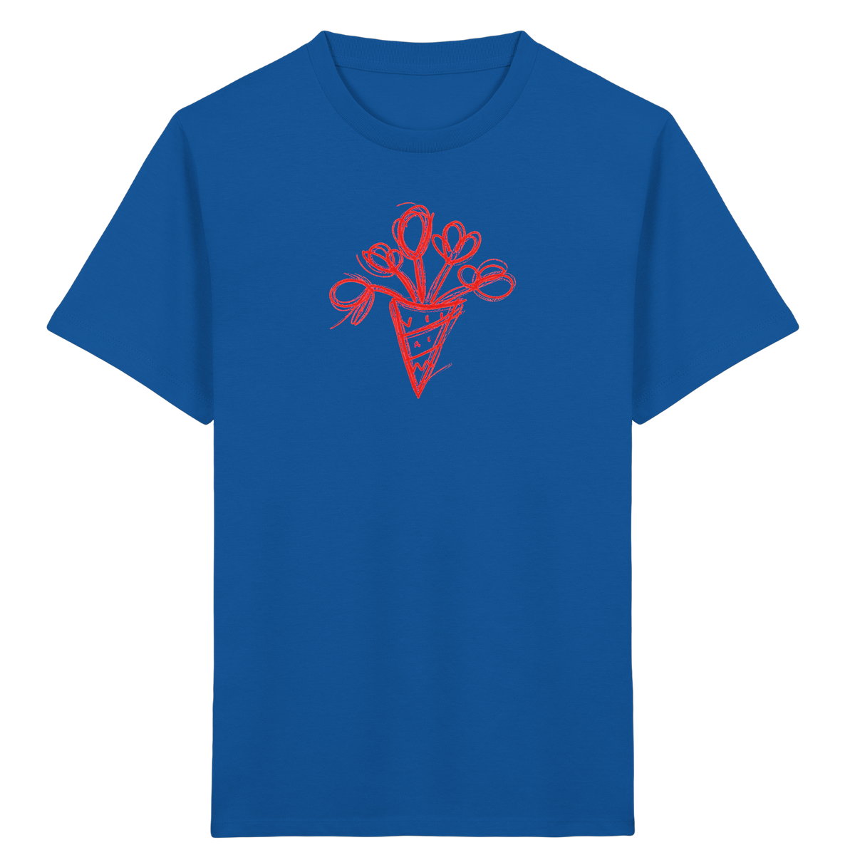 Korallrote Blumenschultüte Kinder T-Shirt - Kinder Bio T-Shirt