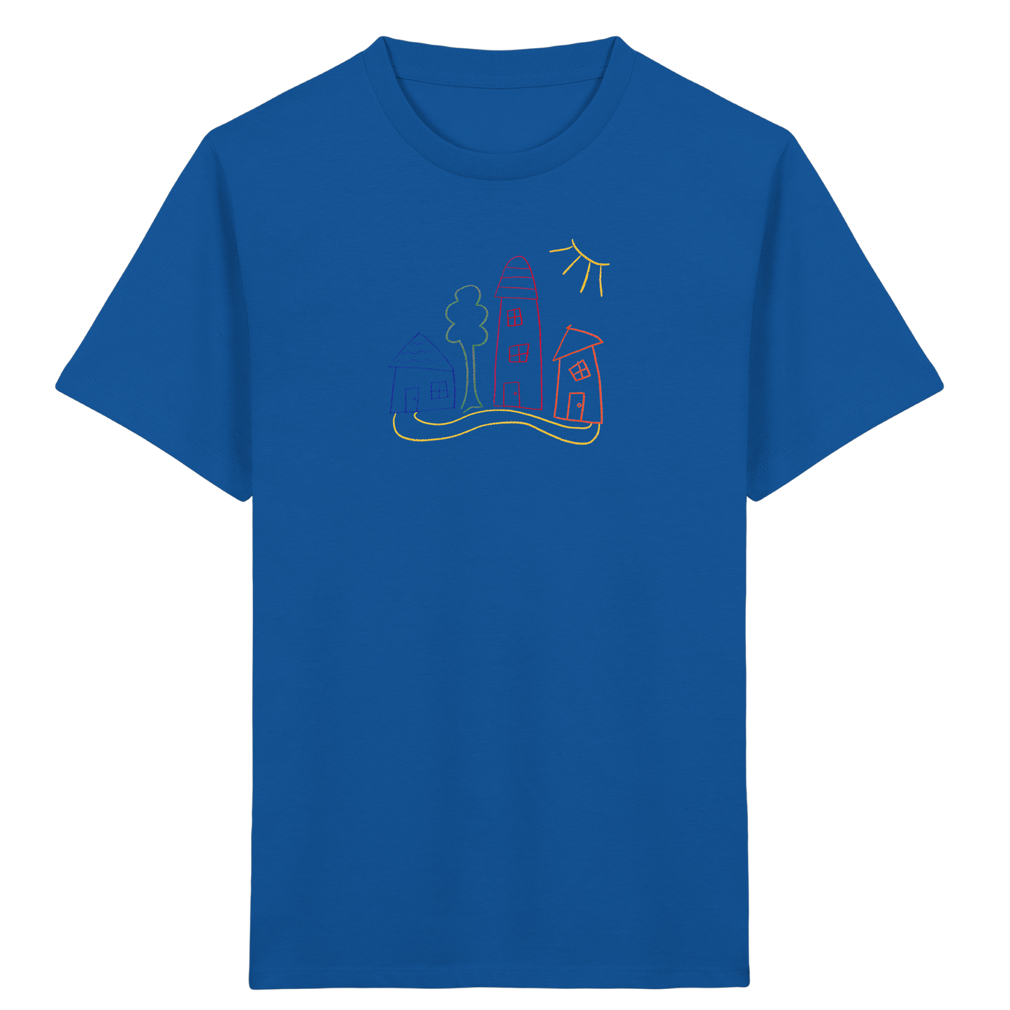 Buntes Dorf T-Shirt für Kinder - Kinder Bio T-Shirt