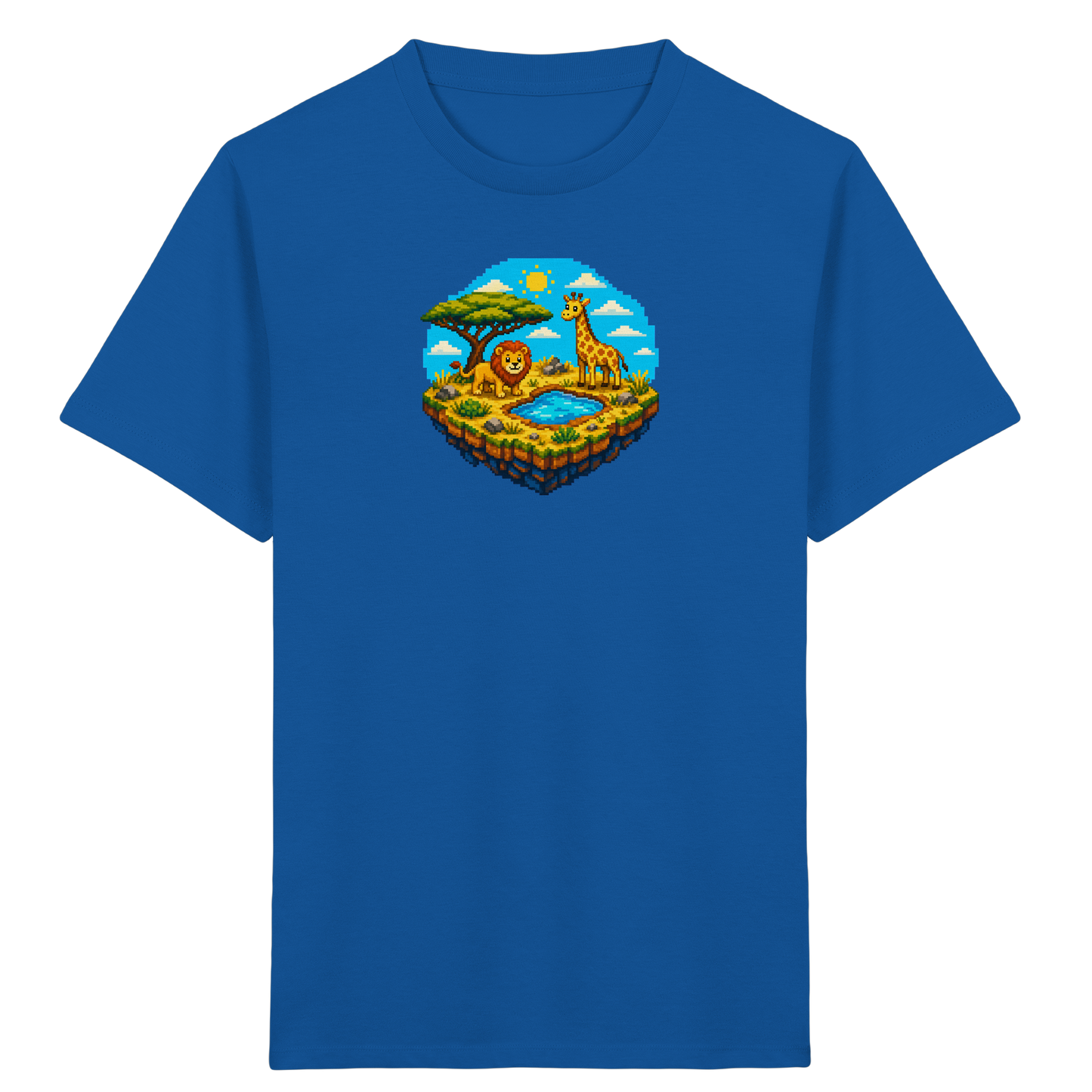 Verspieltes Pixel Safari T-Shirt Kinder - Kinder Bio T-Shirt
