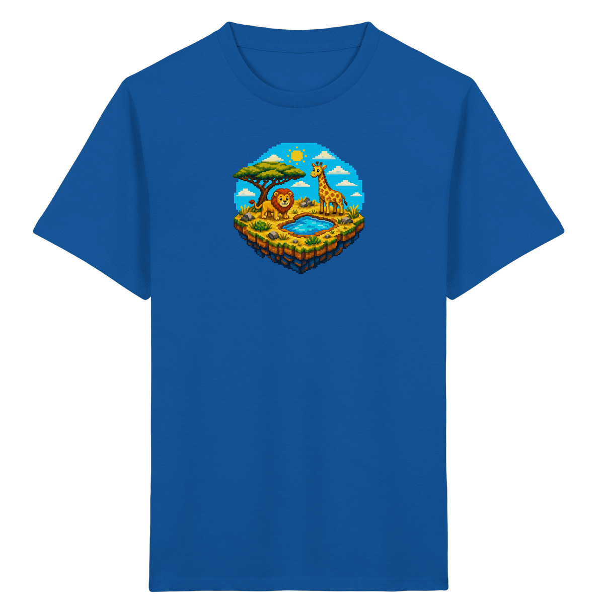 Verspieltes Pixel Safari T-Shirt Kinder - Kinder Bio T-Shirt