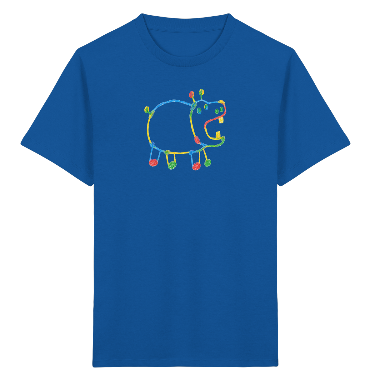 Buntes Farbpunkt Nilpferd Shirt - Kinder Bio T-Shirt